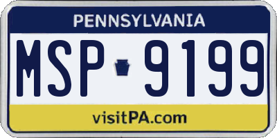 PA license plate MSP9199