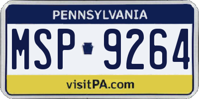 PA license plate MSP9264