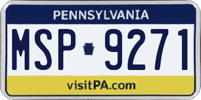 PA license plate MSP9271