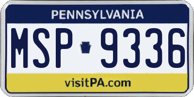 PA license plate MSP9336