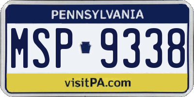 PA license plate MSP9338