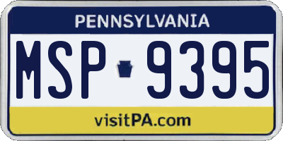 PA license plate MSP9395