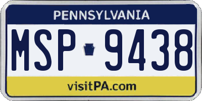 PA license plate MSP9438