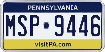 PA license plate MSP9446