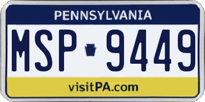 PA license plate MSP9449