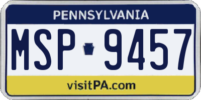 PA license plate MSP9457
