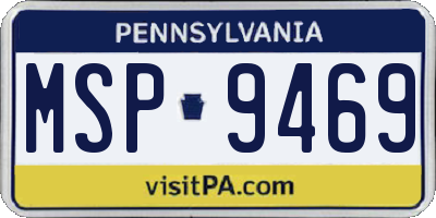 PA license plate MSP9469