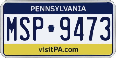 PA license plate MSP9473