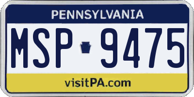 PA license plate MSP9475