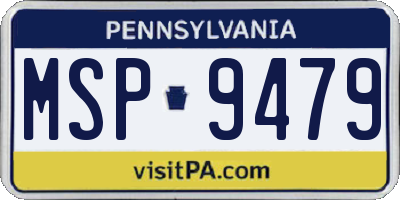 PA license plate MSP9479
