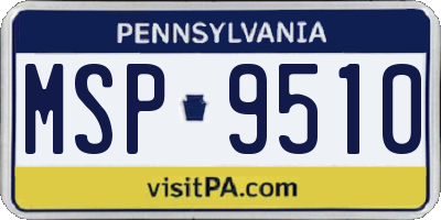 PA license plate MSP9510
