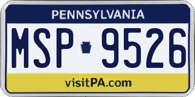 PA license plate MSP9526