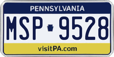 PA license plate MSP9528