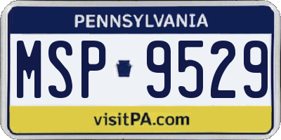 PA license plate MSP9529
