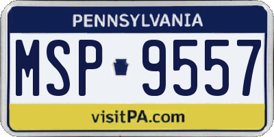 PA license plate MSP9557