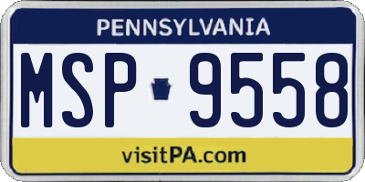 PA license plate MSP9558