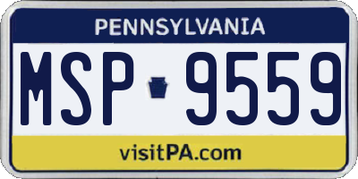 PA license plate MSP9559