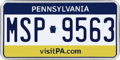 PA license plate MSP9563