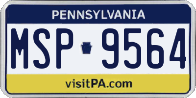 PA license plate MSP9564