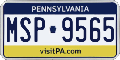 PA license plate MSP9565