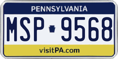 PA license plate MSP9568