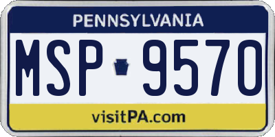 PA license plate MSP9570