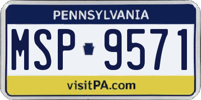 PA license plate MSP9571