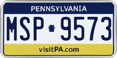 PA license plate MSP9573
