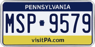 PA license plate MSP9579