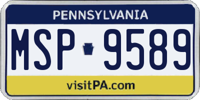 PA license plate MSP9589