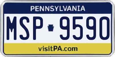 PA license plate MSP9590