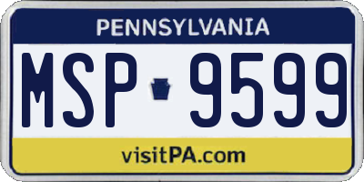 PA license plate MSP9599