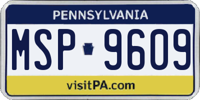 PA license plate MSP9609