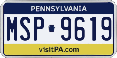 PA license plate MSP9619