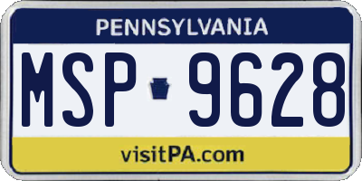 PA license plate MSP9628