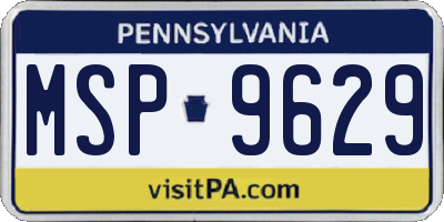 PA license plate MSP9629