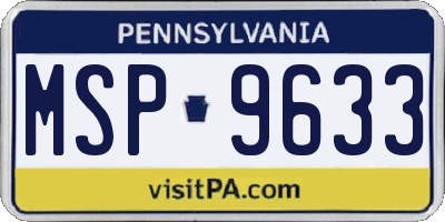 PA license plate MSP9633