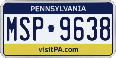 PA license plate MSP9638