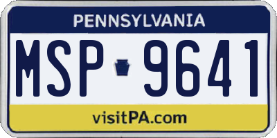 PA license plate MSP9641
