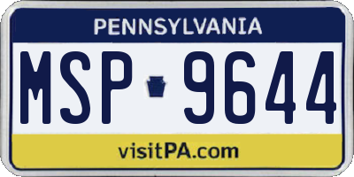 PA license plate MSP9644