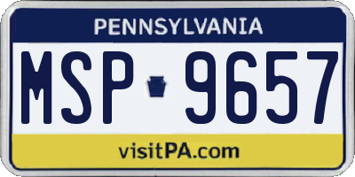 PA license plate MSP9657