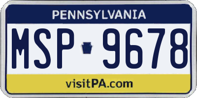 PA license plate MSP9678