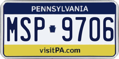 PA license plate MSP9706