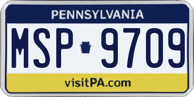 PA license plate MSP9709
