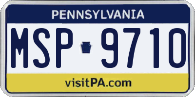 PA license plate MSP9710