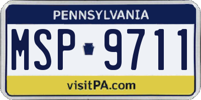 PA license plate MSP9711