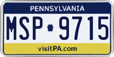 PA license plate MSP9715