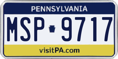 PA license plate MSP9717