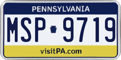 PA license plate MSP9719