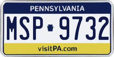 PA license plate MSP9732